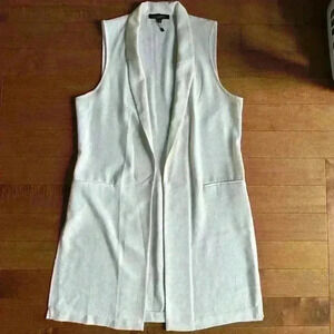 Dynamite | Long white sleeveless trench vest  size large